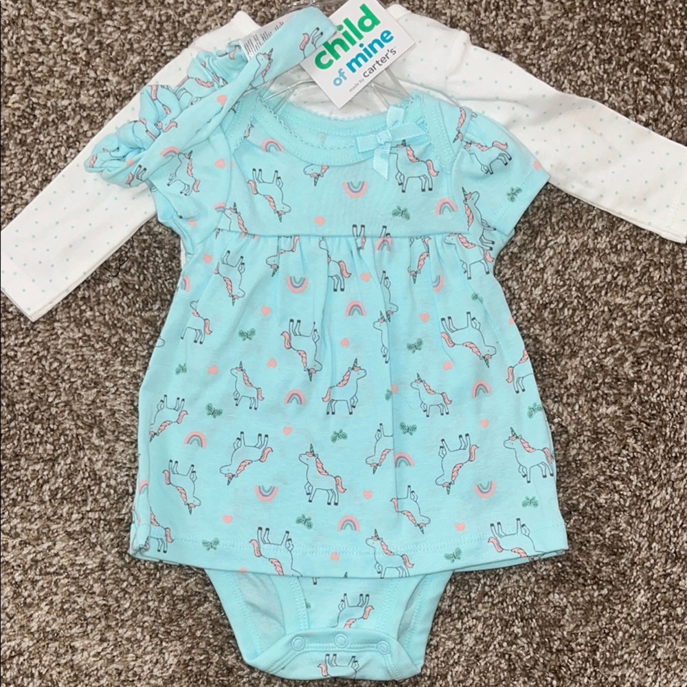 Child of Mine Baby Outfit with Unicorn Print